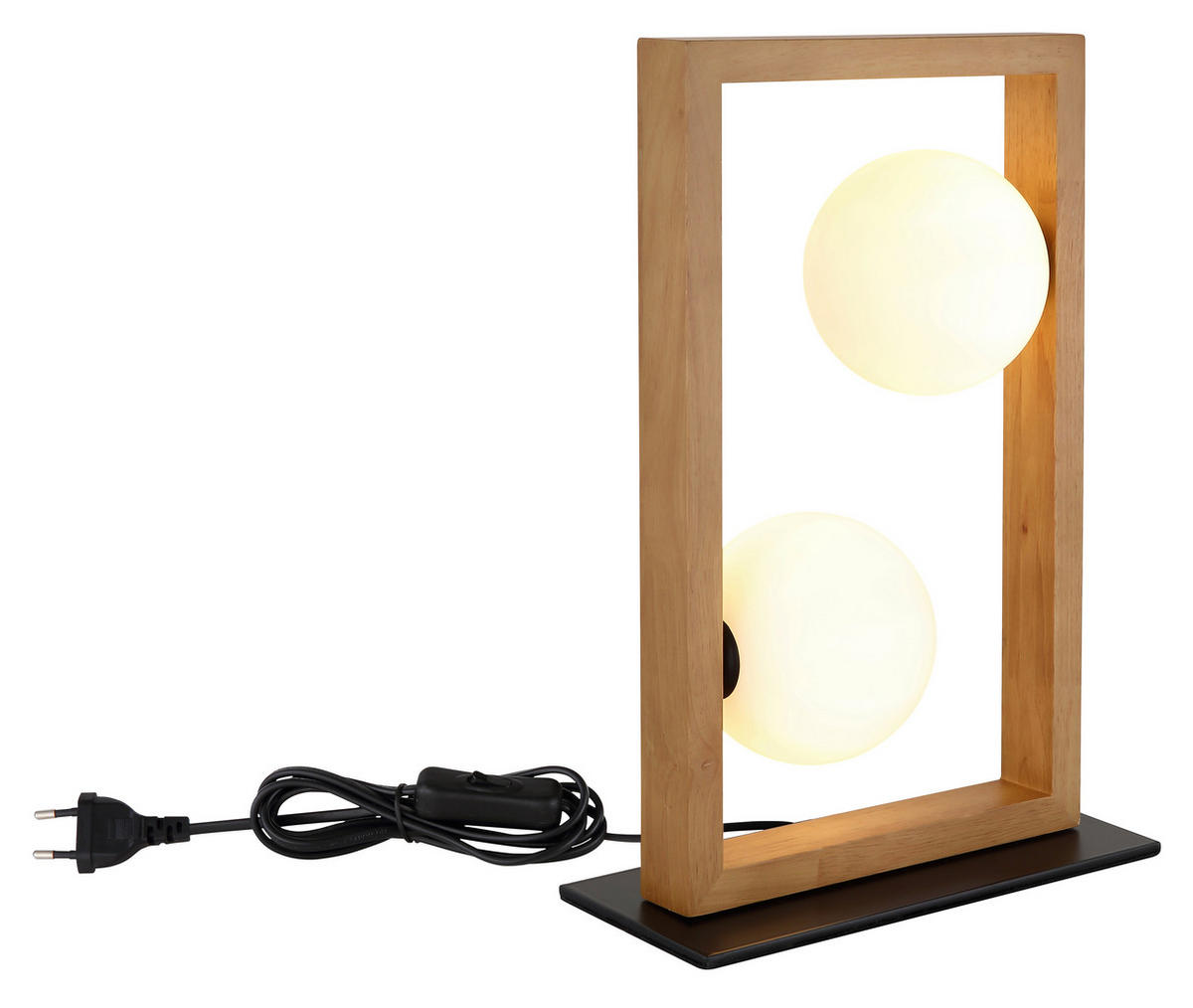 TISCHLEUCHTE NANDA 28/12/40 cm  - Schwarz/Braun, Natur, Holz/Metall (28/12/40cm) - Globo