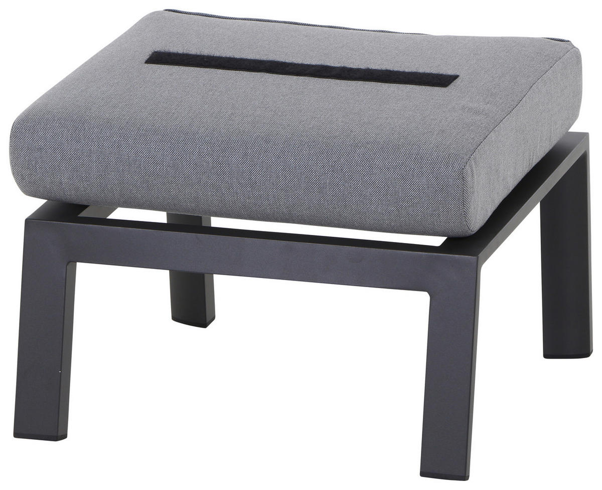 LOUNGEHOCKER  - Dunkelgrau/Anthrazit, Basics, Textil/Metall (60/43/59cm) - Siena Garden
