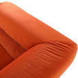 BIGSOFA Samt Orange  - Schwarz/Orange, KONVENTIONELL, Kunststoff/Textil (240/73/100cm) - Carryhome