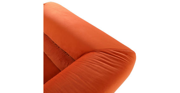 BIGSOFA Samt Orange  - Schwarz/Orange, KONVENTIONELL, Kunststoff/Textil (240/73/100cm) - Carryhome