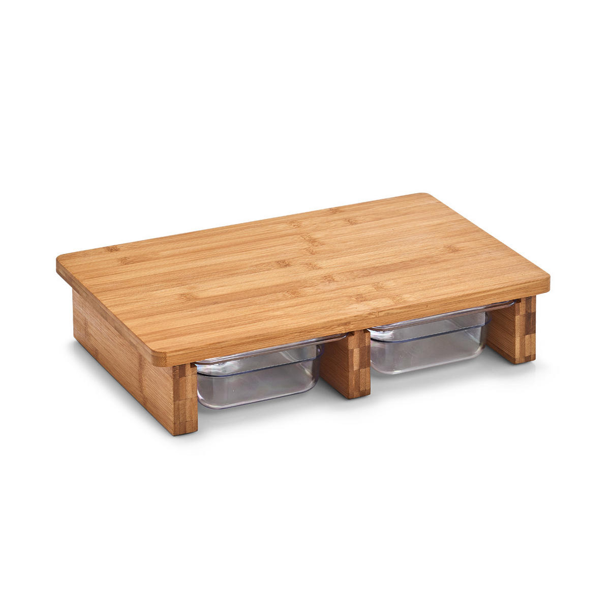 SCHNEIDEBRETT Holz, Kunststoff Bambus  - Naturfarben, Basics, Holz/Kunststoff (41/27/9cm) - Zeller Present