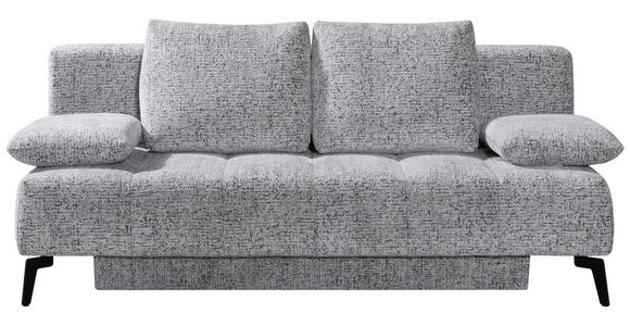 SCHLAFSOFA  in Webstoff Hellgrau  - Hellgrau/Schwarz, Design, Textil/Metall (209-235/90/100cm) - Novel