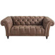 CHESTERFIELD-SOFA Dunkelbraun Echtleder  - Dunkelbraun, LIFESTYLE, Leder/Holz (200/74/101cm) - Landscape