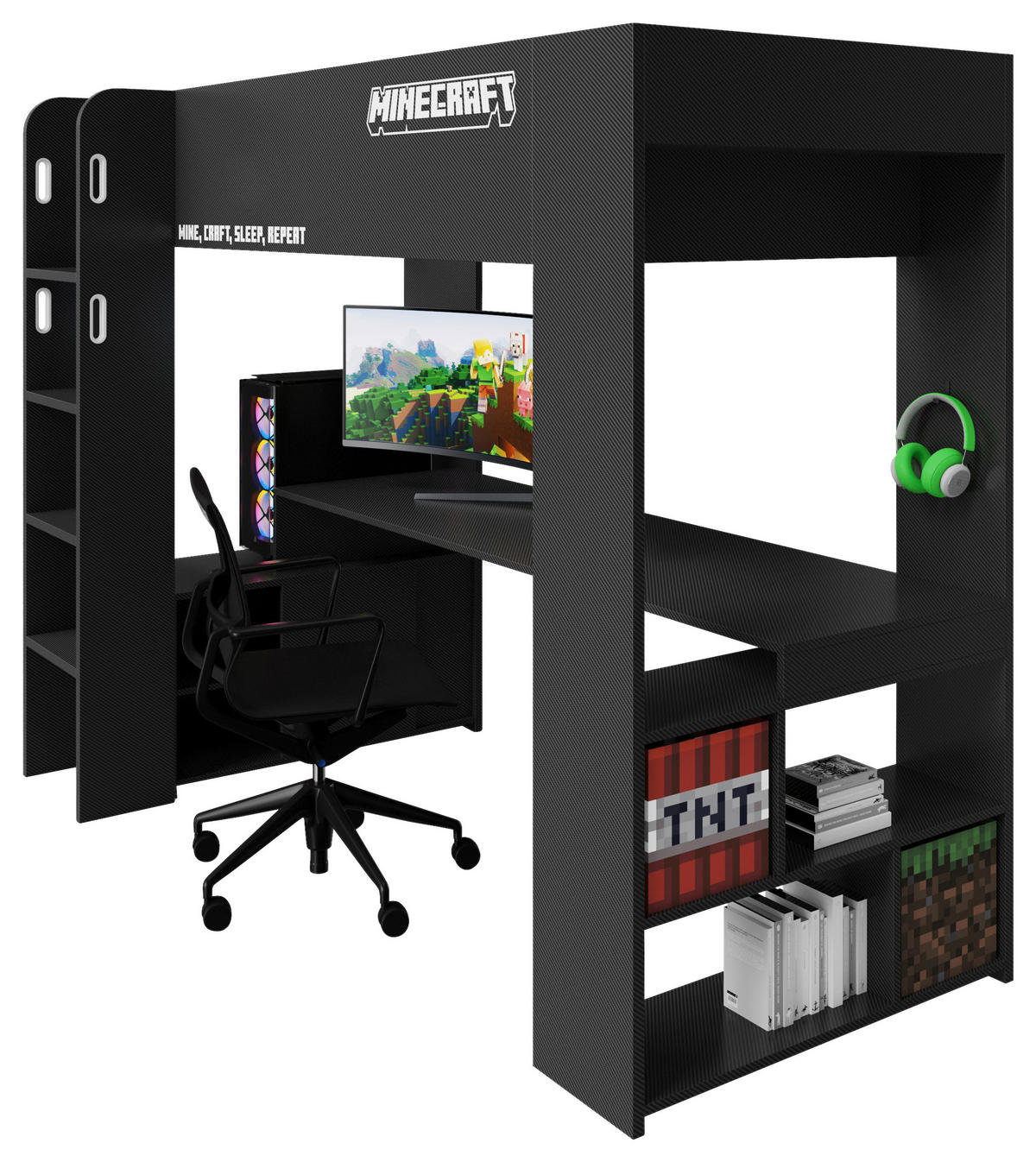 HOCHBETT 90/200 cm Schwarz  - Schwarz, MODERN, Holz/Holzwerkstoff (90/200cm) - Minecraft