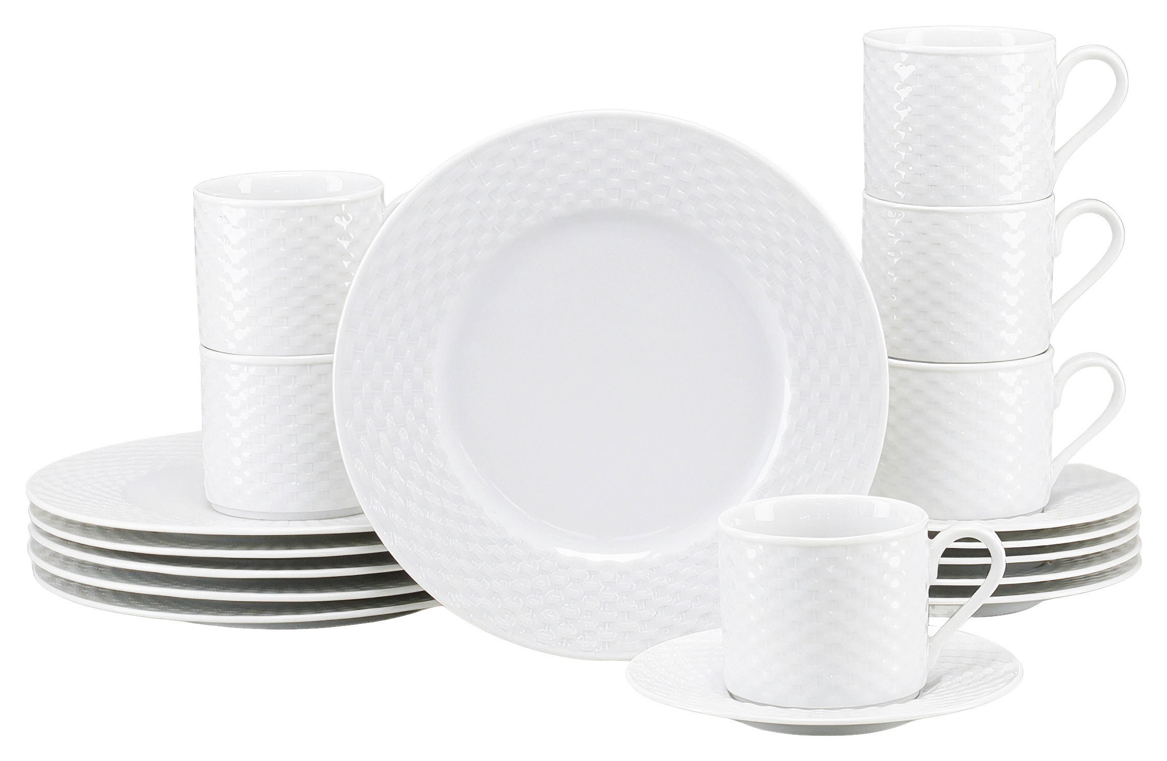 KAFFEESERVICE Weiß POLO 18-teilig  - Weiß, Basics, Keramik - Creatable