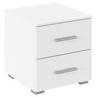 NACHTTISCH 40/42/42 cm, Weiß,  - Alufarben/Weiß, KONVENTIONELL, Holzwerkstoff/Kunststoff (40/42/42cm) - home24