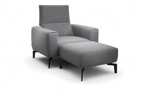 SESSELSET in Chenille Anthrazit  - Anthrazit/Schwarz, Design, Textil/Metall (110/85/86-94cm) - SENSOO