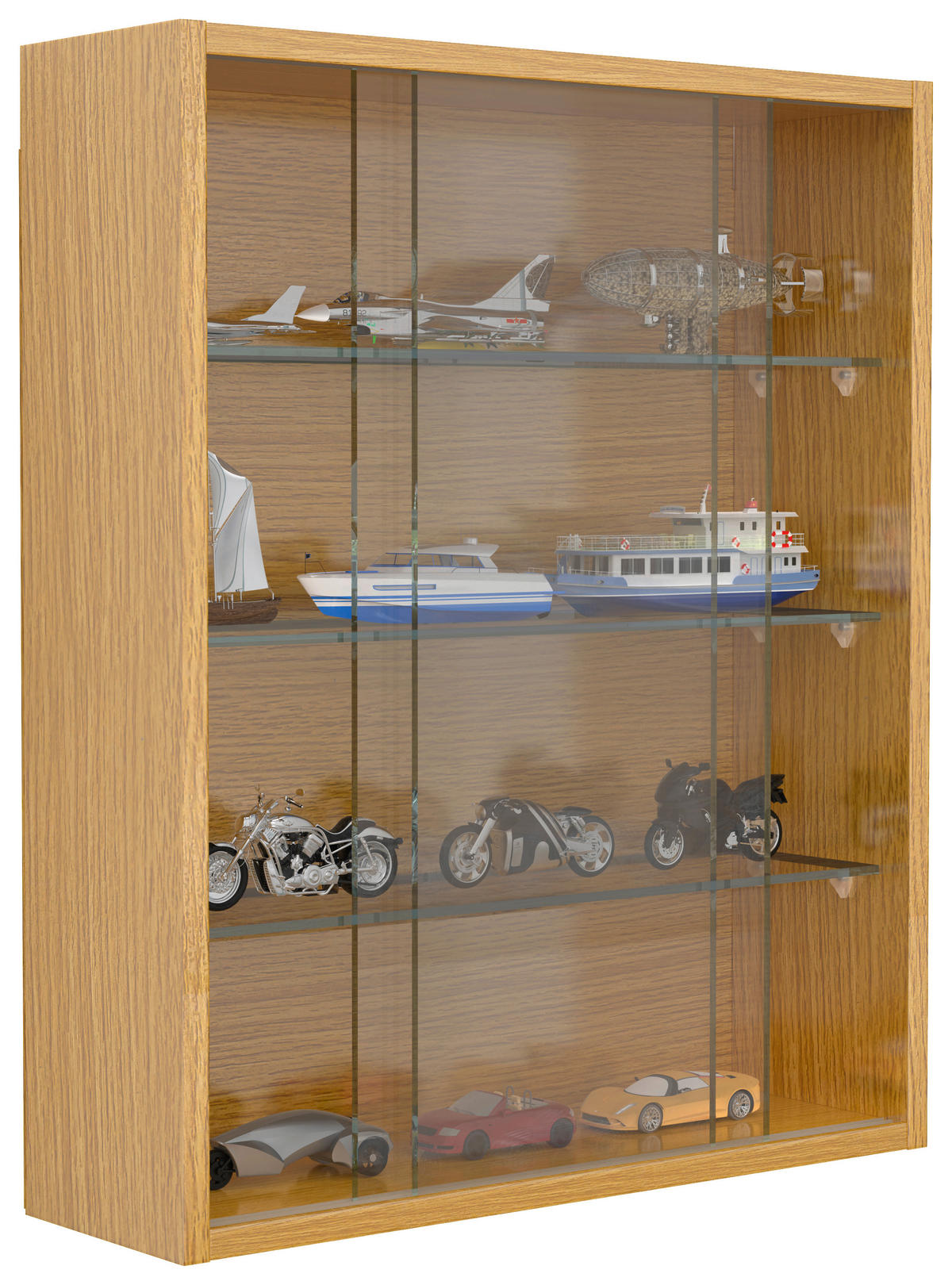 HÄNGEVITRINE in Honigeiche  - Honigeiche/Transparent, Design, Glas/Holzwerkstoff (50/60/15cm) - MID.YOU