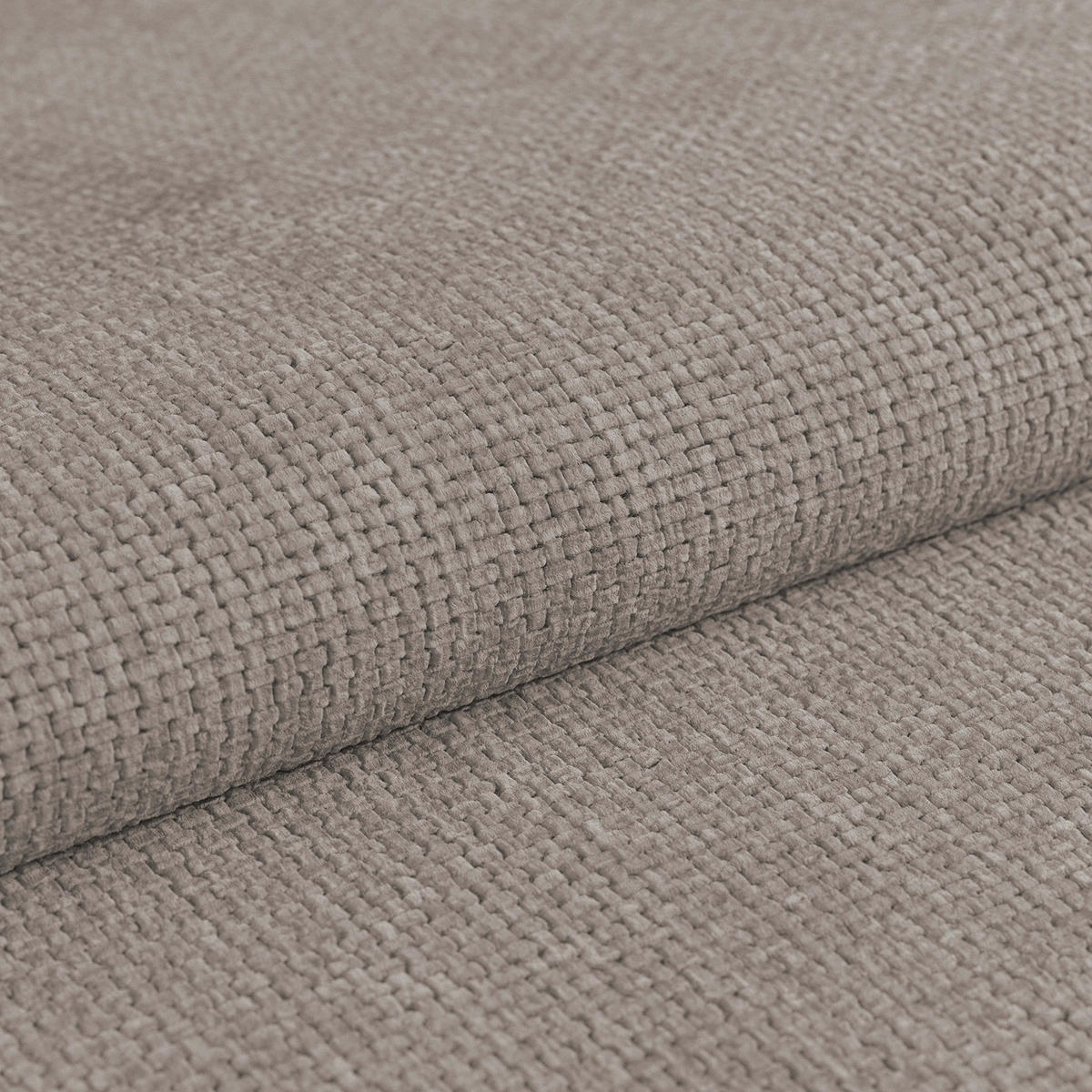 HOCKER in Textil Taupe  - Taupe, Modern, Textil/Metall (90/44/73cm) - MID.YOU