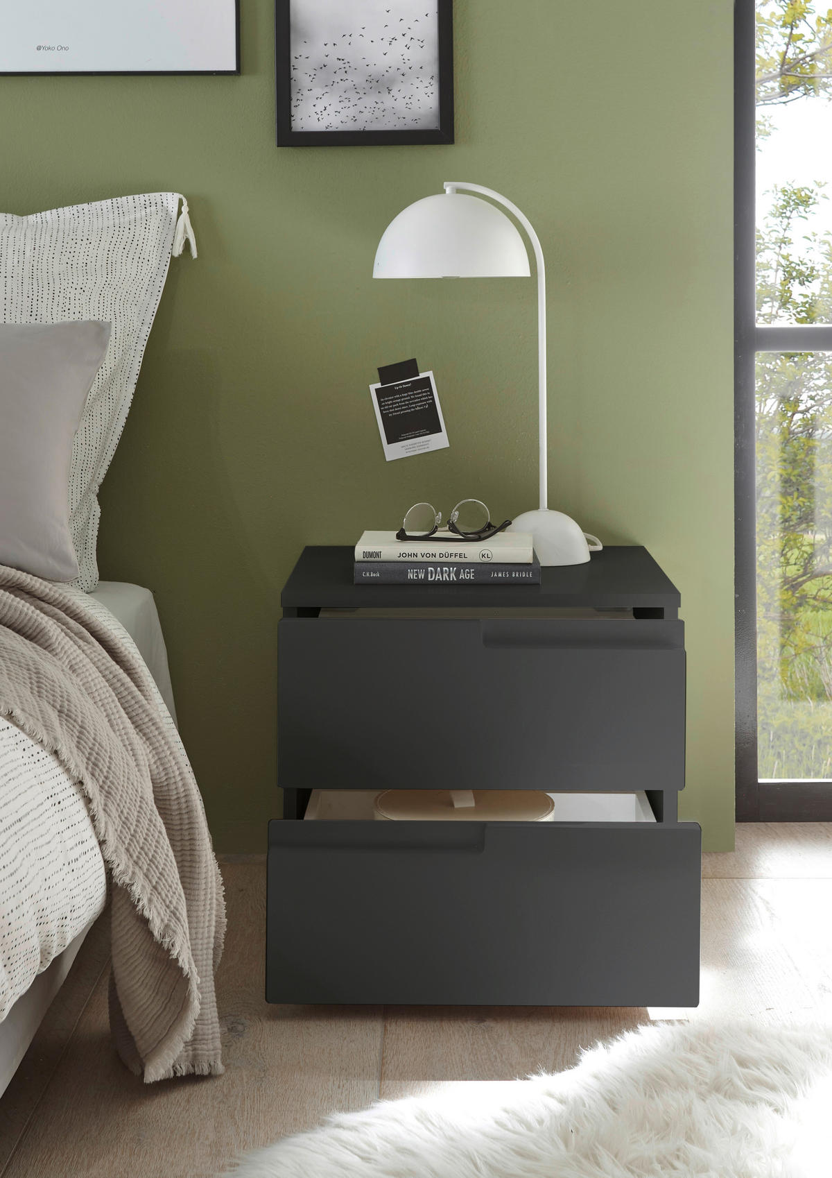 NACHTSCHRANK 46,2/41,7/40 cm  - Graphitfarben/Schwarz, MODERN, Holzwerkstoff/Kunststoff (46,2/41,7/40cm)