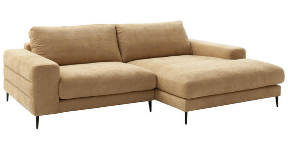 ECKSOFA in Flachgewebe Gelb 253/177 cm - Gelb/Schwarz, Design, Textil/Metall (253/177cm) - Dieter Knoll