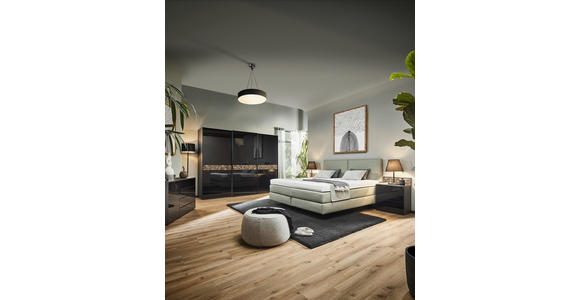 SCHWEBETÜRENSCHRANK in Anthrazit, Schwarz, Eiche dunkel - Eiche dunkel/Anthrazit, Design, Glas/Holz (280/222/68cm) - Dieter Knoll