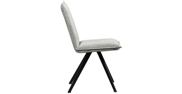 STUHL Webstoff Schwarz, Hellgrau Buche massiv - Hellgrau/Schwarz, Basics, Holz/Textil (46/91/61cm) - Carryhome
