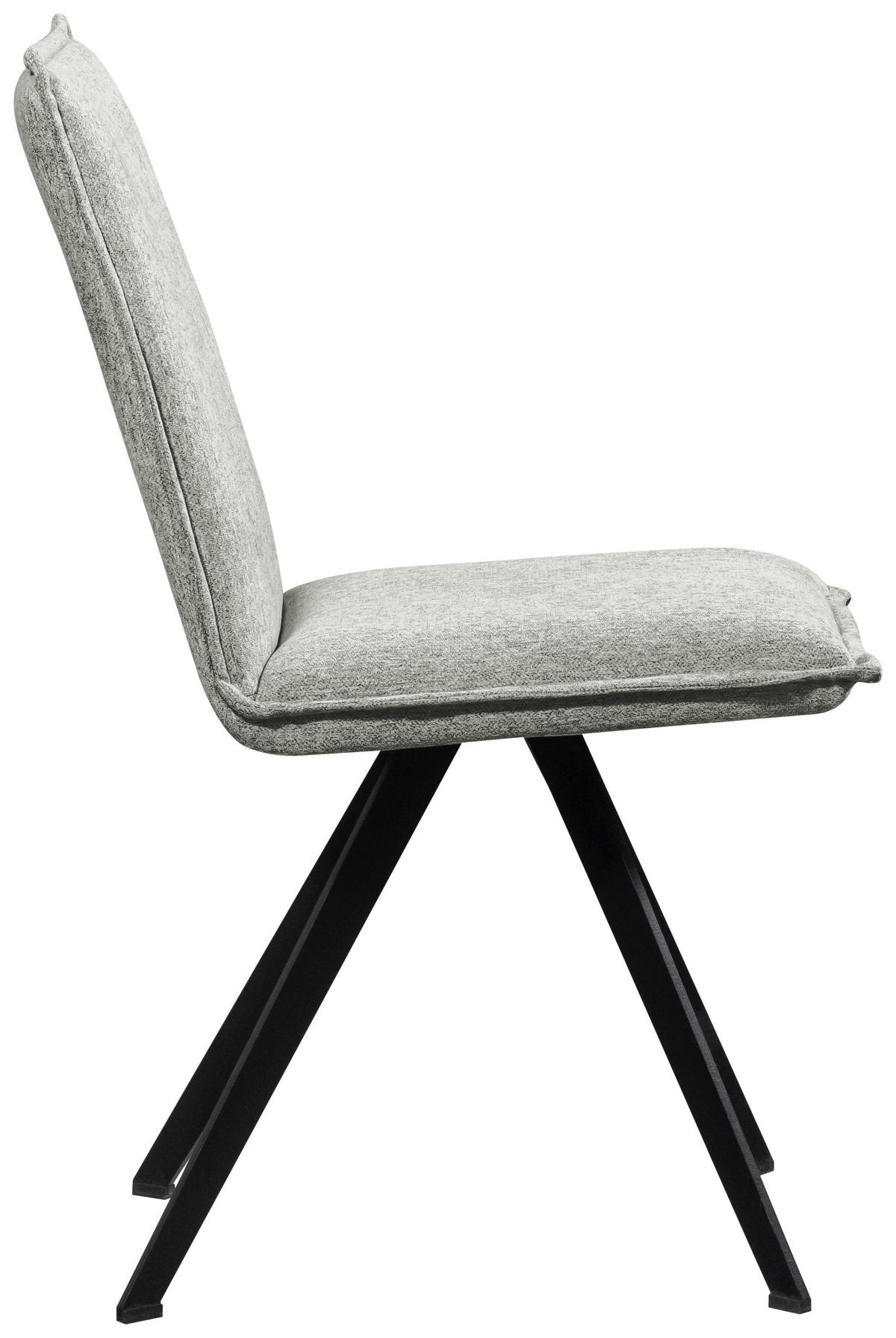 STUHL Webstoff Schwarz, Hellgrau Buche massiv  - Hellgrau/Schwarz, Basics, Holz/Textil (46/91/61cm) - Carryhome