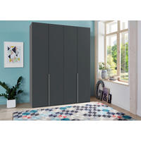 DREHTÜRENSCHRANK in Graphitfarben  - Alufarben/Graphitfarben, Modern, Holzwerkstoff/Metall (180/236/58cm) - MID.YOU