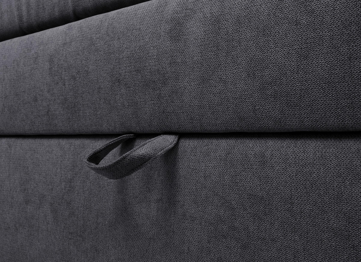 BOXSPRINGBETT 160/200 cm  in Grau  - Schwarz/Grau, KONVENTIONELL, Kunststoff/Textil (160/200cm) - Boxxx