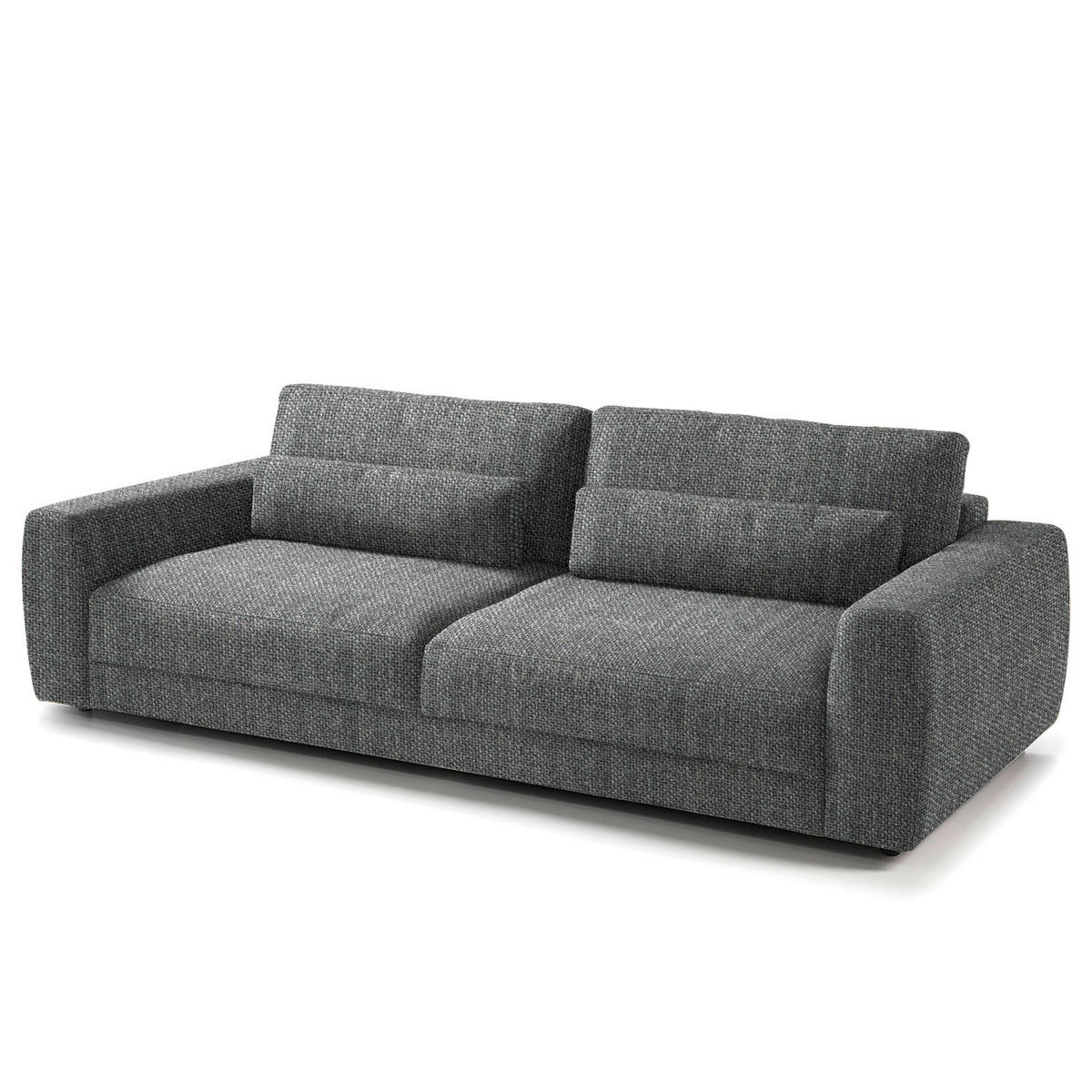 3-SITZER-SOFA in Webstoff Grau  - Schwarz/Grau, Design, Kunststoff/Textil (250/80/117cm) - home24