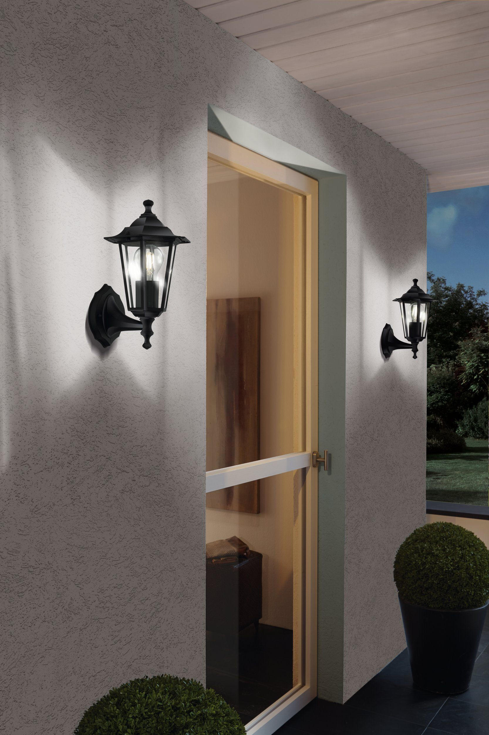 VÄGGLAMPA FÖR UTOMHUS 16.5 cm   - klar/svart, Basics, metall/glas (16.5cm) - Eglo