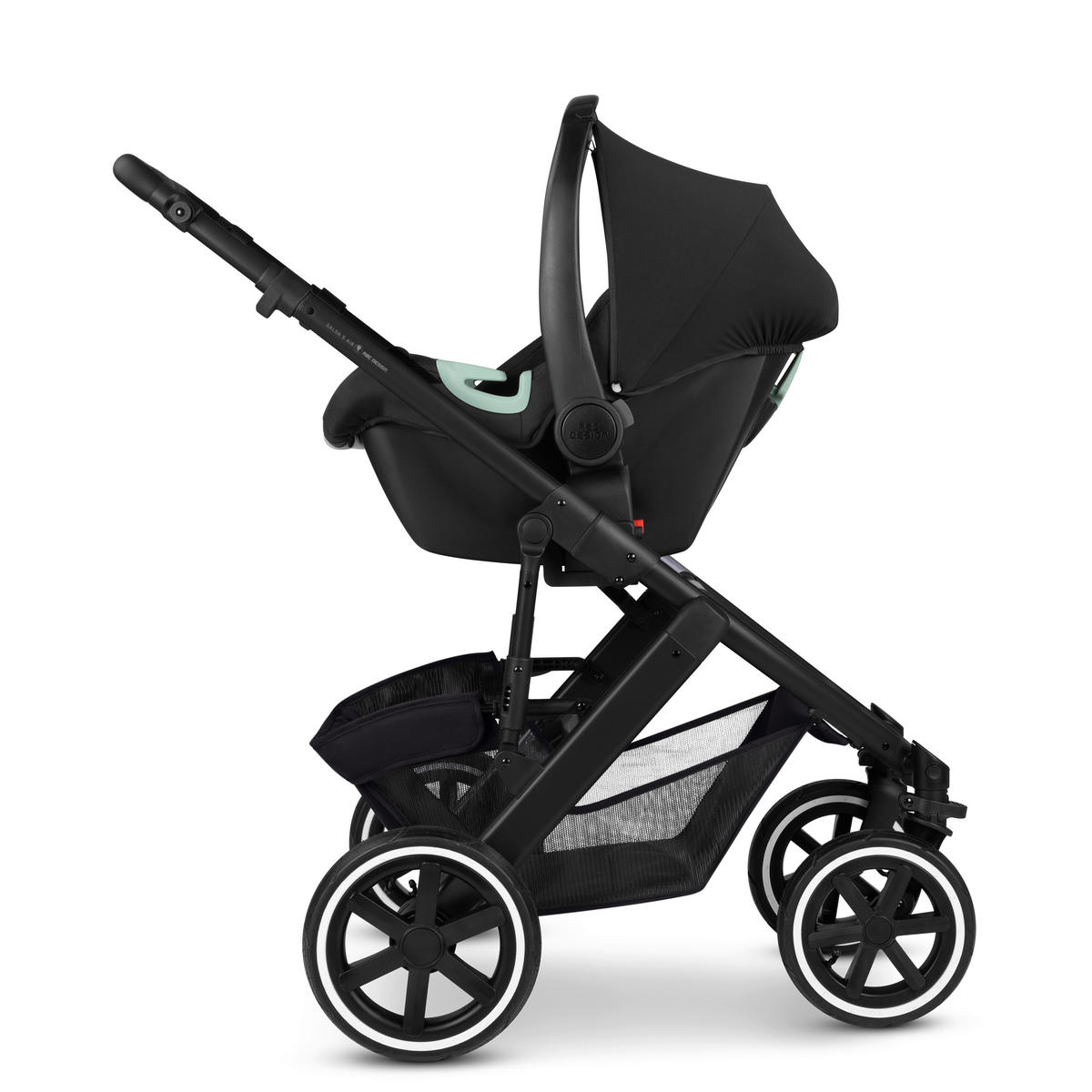KINDERWAGENSET Salsa 5 Air  - Schwarz, Basics, Textil/Metall (63/118/95,5cm) - ABC Design