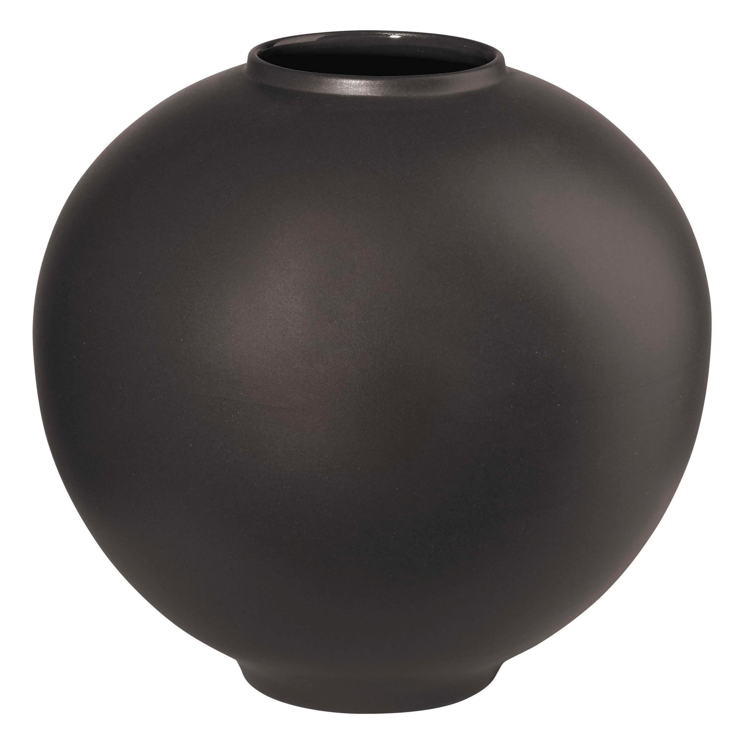 VÁZA, keramika, 16 cm - čierna, Basics, keramika (17,5/17,5/16,5cm) - ASA