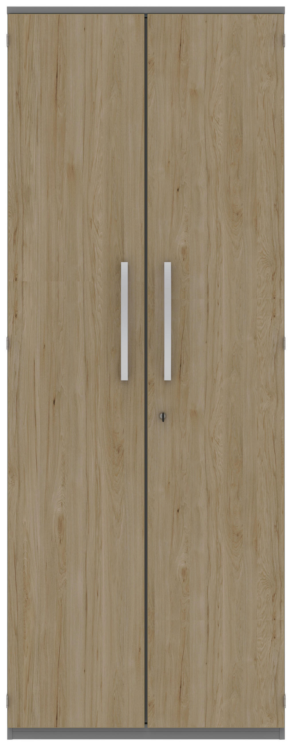 AKTENSCHRANK Grau, Eichefarben - Eichefarben/Grau, KONVENTIONELL, Holzwerkstoff (80/217,4/43cm) - Moderano