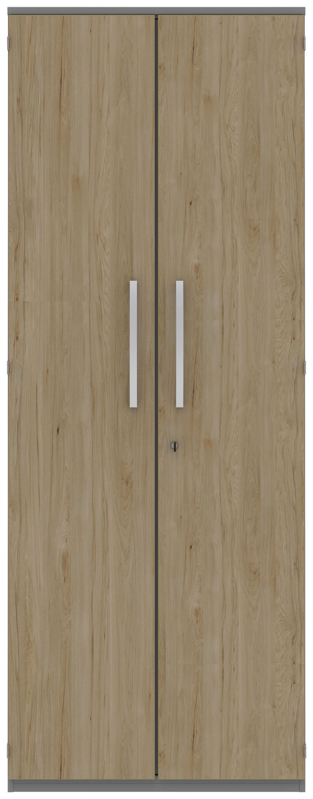 AKTENSCHRANK 80/217,4/43 cm  - Eichefarben/Grau, KONVENTIONELL, Holzwerkstoff (80/217,4/43cm) - Moderano