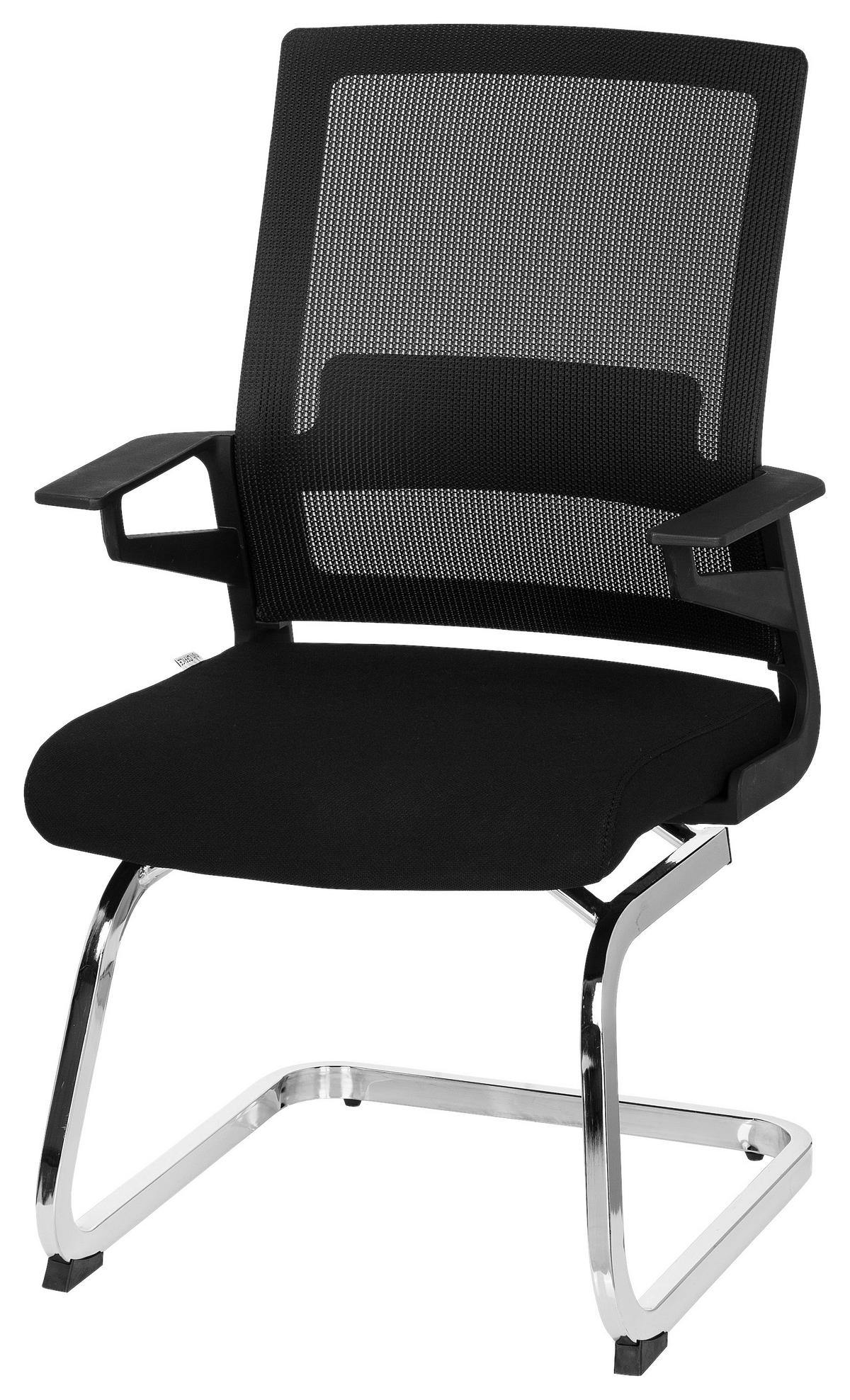BESUCHERSTUHL Schwarz  - Chromfarben/Schwarz, MODERN, Kunststoff/Textil (59/95/54cm) - MID.YOU