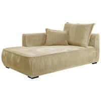 RÉCAMIERE in Cord Beige  - Beige/Schwarz, Design, Holz/Textil (207/75/121cm) - MID.YOU