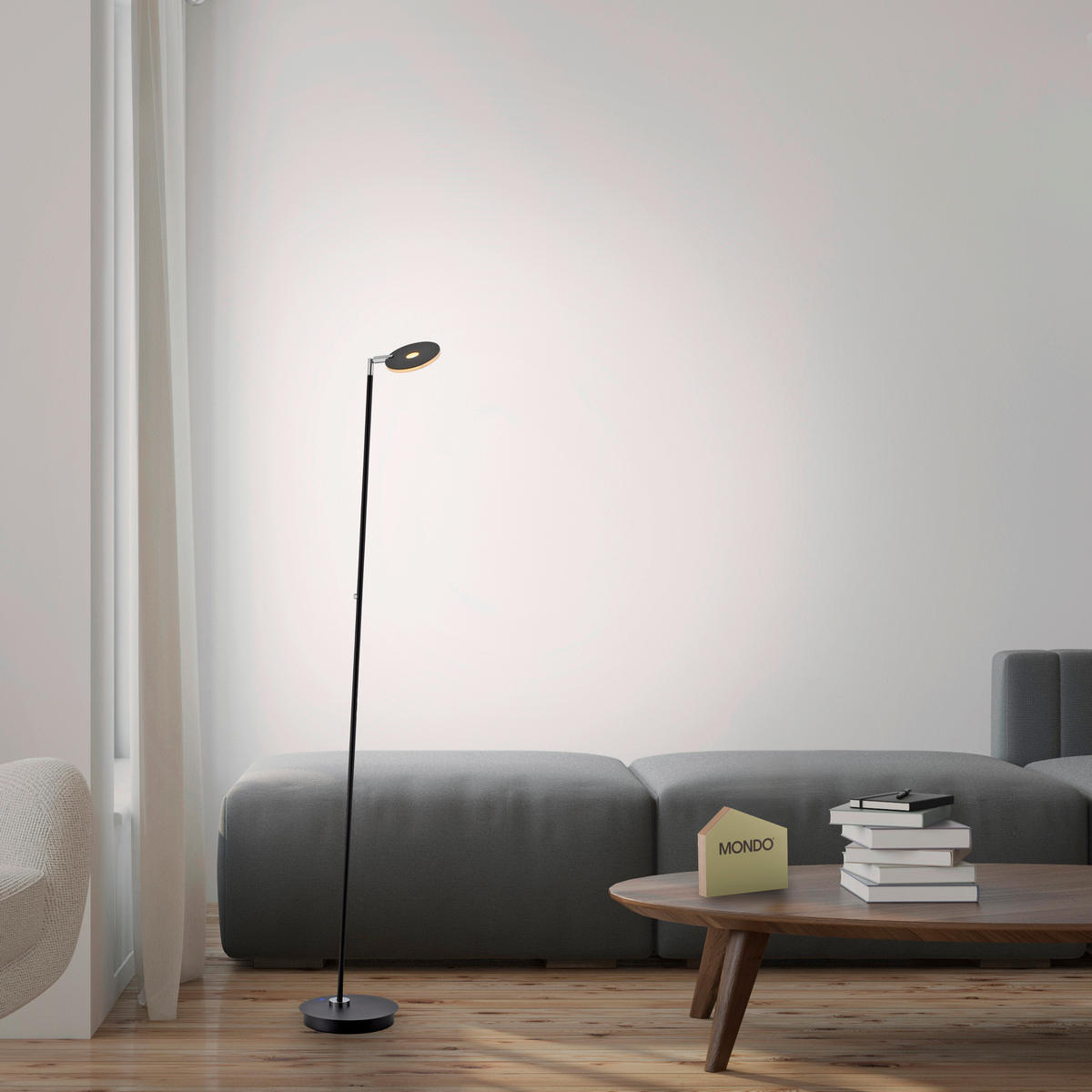 AKKU-STEHLEUCHTE Bente 42/42/160 cm  - Schwarz, Design, Kunststoff/Metall (42/42/160cm) - Paul Neuhaus