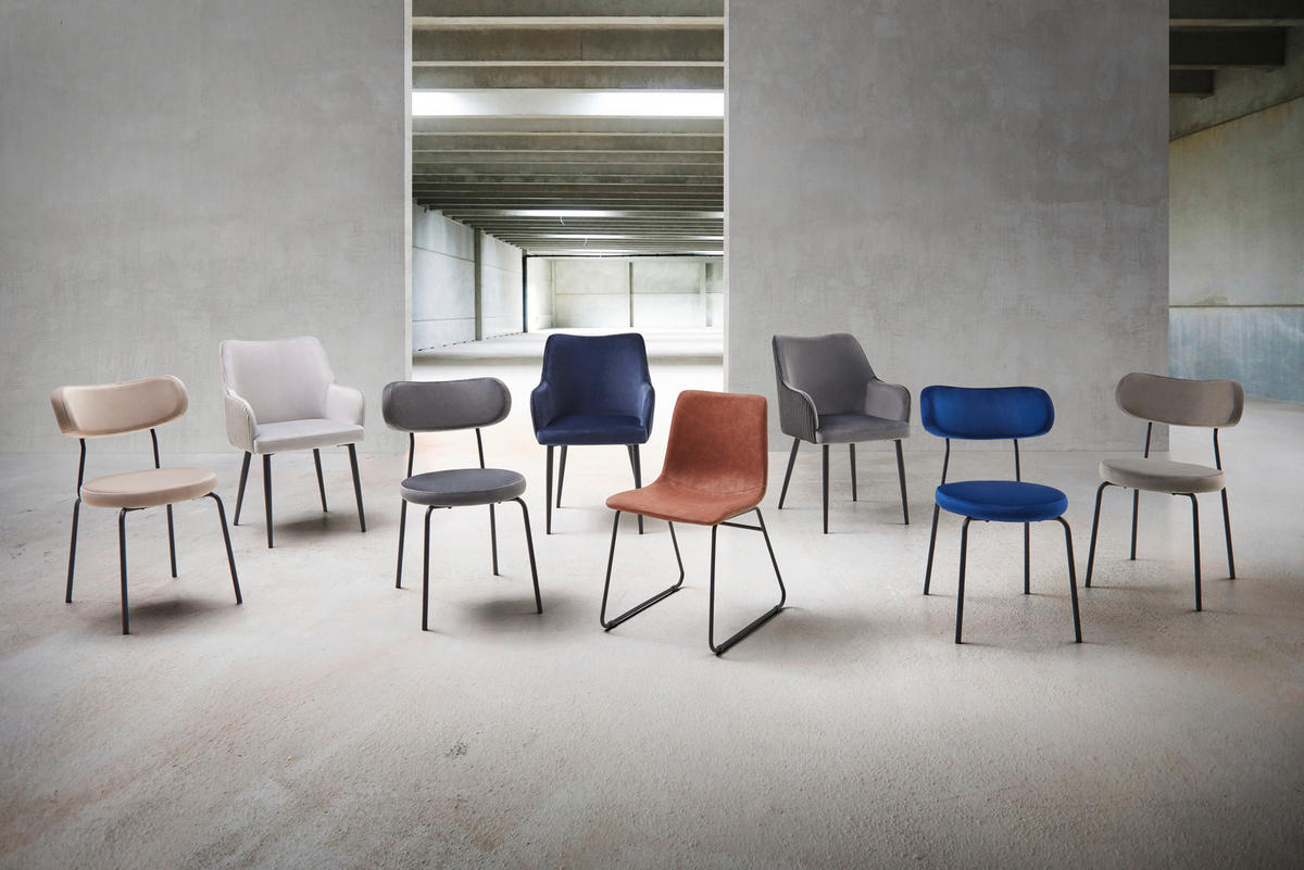 STUHL - Blau/Schwarz, MODERN, Holz/Textil (51/82/63cm) - Bessagi Home