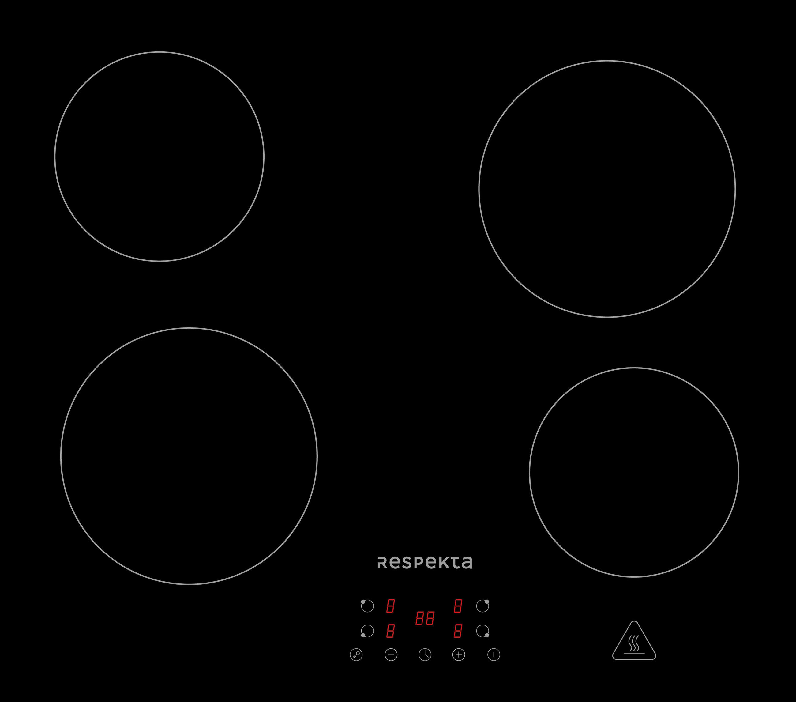 Respekta Herdset Schwarz 59.5x64.5x52.1 cm