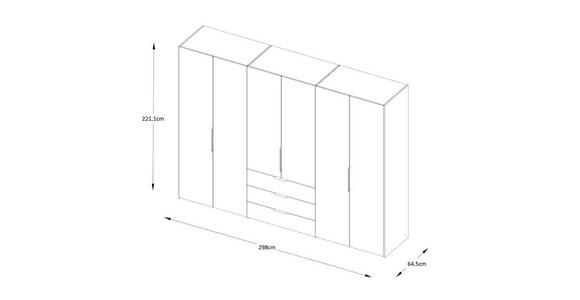 DREHTÜRENSCHRANK inkl. Zubehör 298/222/63 cm,  in Hellgrau, 6-türig  - Hellgrau/Alufarben, Design, Holzwerkstoff/Metall (298/222/63cm) - Dieter Knoll