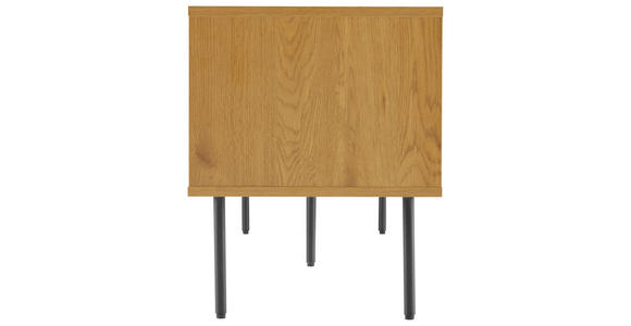 LOWBOARD Line in 150/50/40 cm - Eichefarben/Schwarz, Design, Holzwerkstoff/Metall (150/50/40cm) - Carryhome