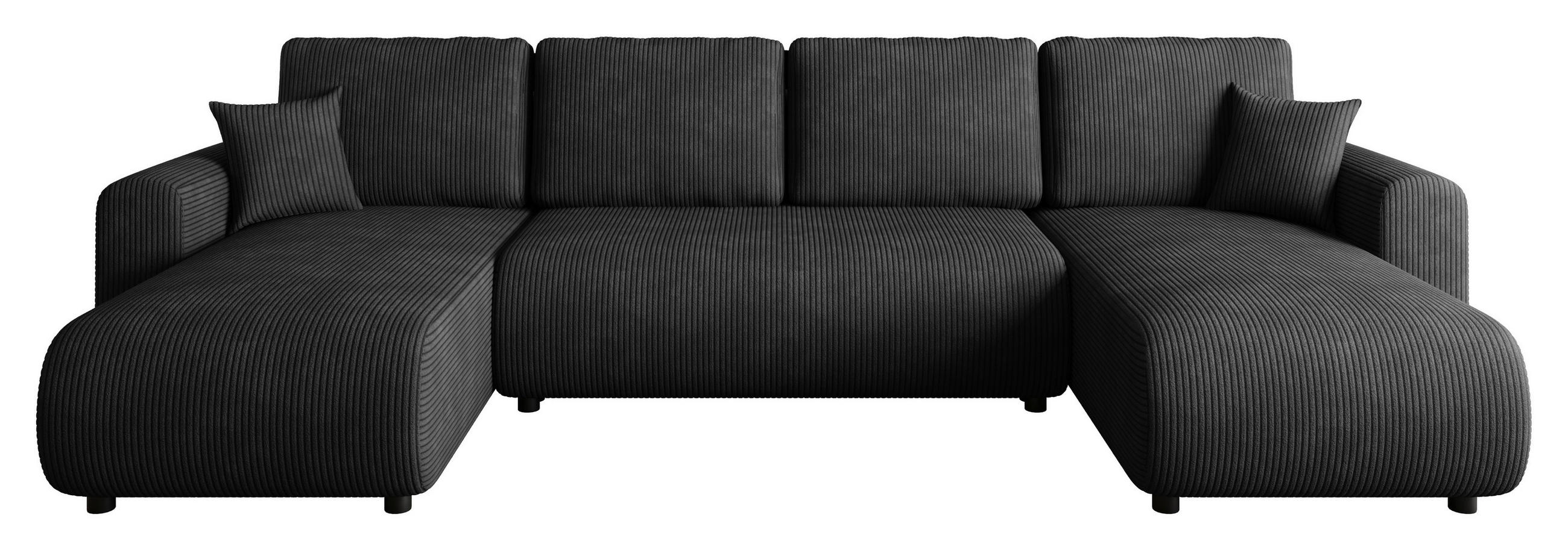 WOHNLANDSCHAFT  in Cord Anthrazit  - Anthrazit/Schwarz, KONVENTIONELL, Textil (152/318/152cm) - Xora