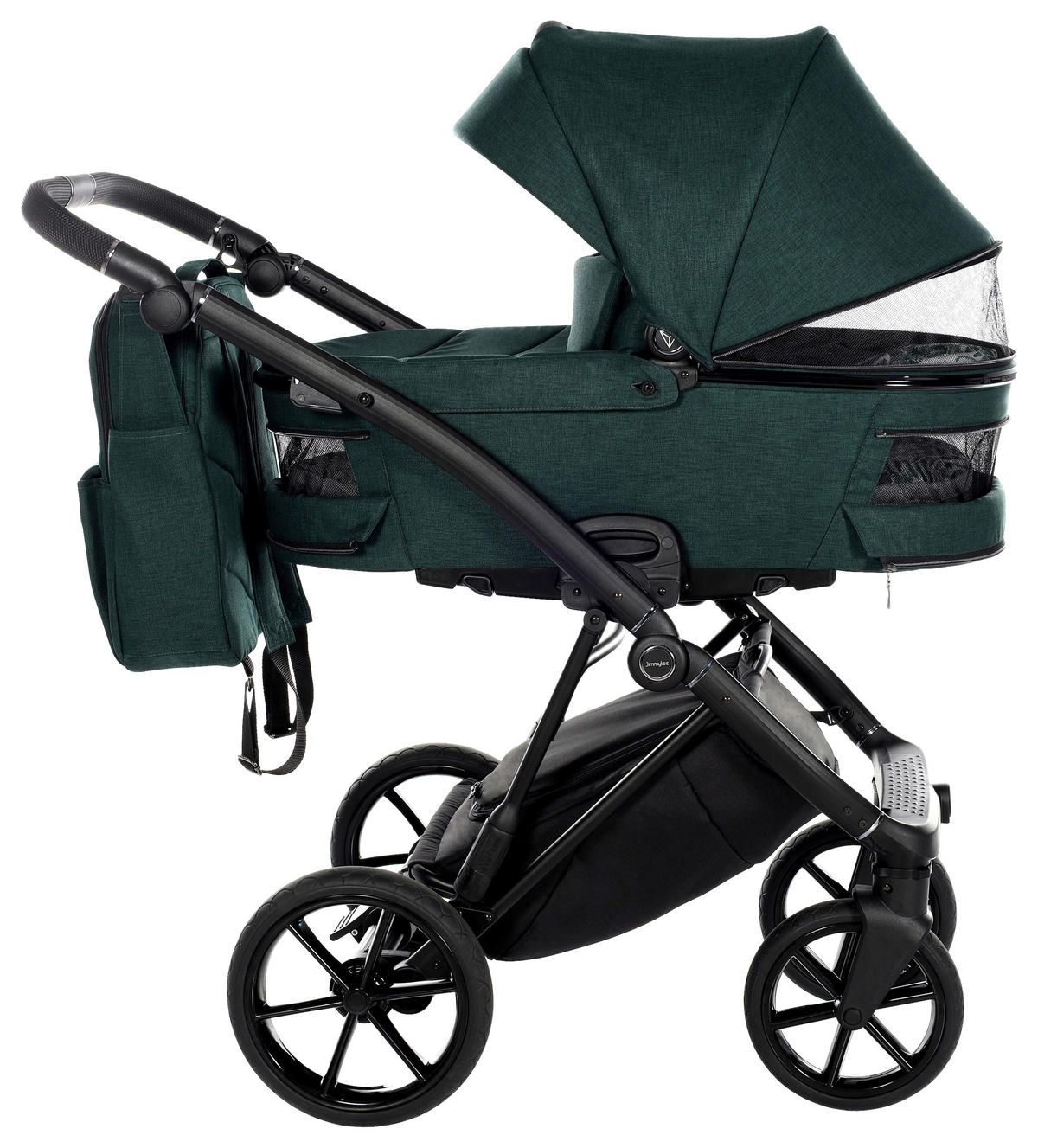 KINDERWAGENSET Fashion Premium  - Dunkelgrün/Schwarz, Trend, Textil/Metall (105/59/105cm) - Jimmylee