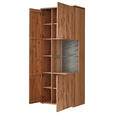 VITRINE  in furniert, massiv Asteiche Eichefarben  - Eichefarben/Anthrazit, KONVENTIONELL, Glas/Holz (90,2/208,9/37,4cm) - Linea Natura