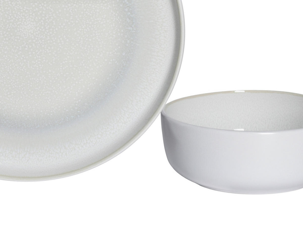 KOMBISERVICE Weiß, Grauweiß Nordic Fjord Ice 16-teilig 4 Personen  - Grauweiß/Weiß, Basics, Keramik - Creatable