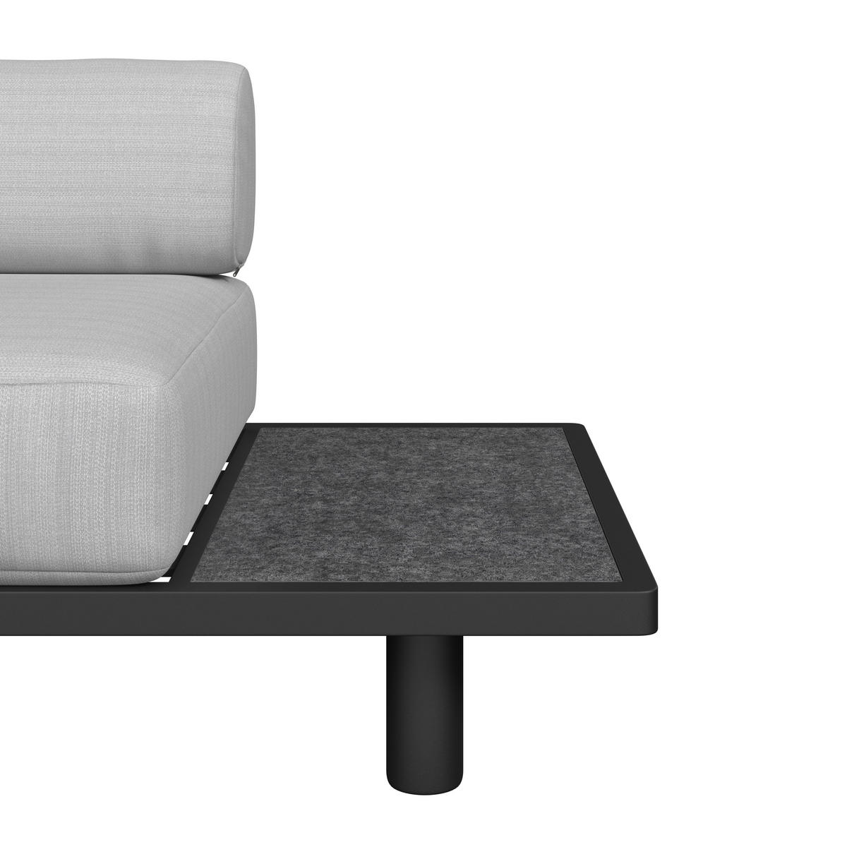 BAŠTENSKA GARNITURA 4 dela  - tamnosiva/siva, Moderno, metal/tekstil - Bessagi Garden