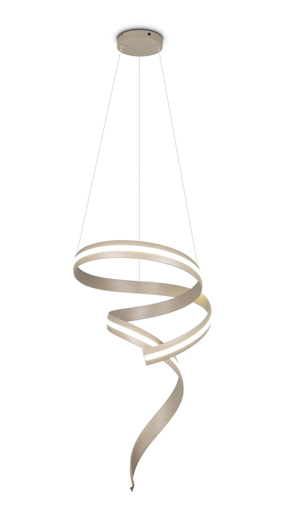 LED-HÄNGELEUCHTE Cisenna 75/300 cm   - Beige/Nickelfarben, Design, Kunststoff/Metall (75/300cm) - Cinque