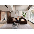 ECKSOFA in Echtleder Braun  313/165 cm  - Schwarz/Braun, Design, Leder/Metall (313/165cm) - Emilio Belluti