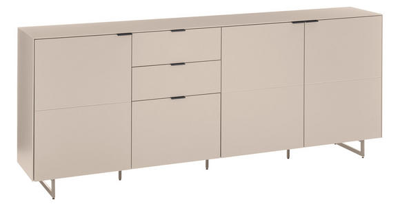 SIDEBOARD Schwarz, Kaschmir  220/89/38 cm  - Kaschmir/Schwarz, MODERN, Holzwerkstoff/Metall (220/89/38cm) - Carryhome
