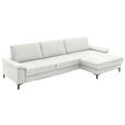 ECKSOFA  in Echtleder Weiß  334/176 cm  - Schwarz/Weiß, Design, Leder/Metall (334/176cm) - Dieter Knoll