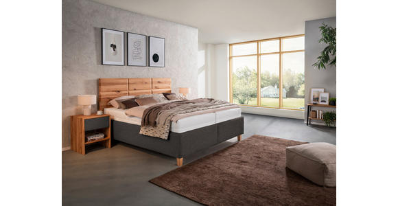 POLSTERBETT Matratze, Lattenrost, Bettkasten Buchefarben, Dunkelbraun 180/200 cm - Dunkelbraun/Buchefarben, Design, Holz/Textil (180/200cm) - Valnatura