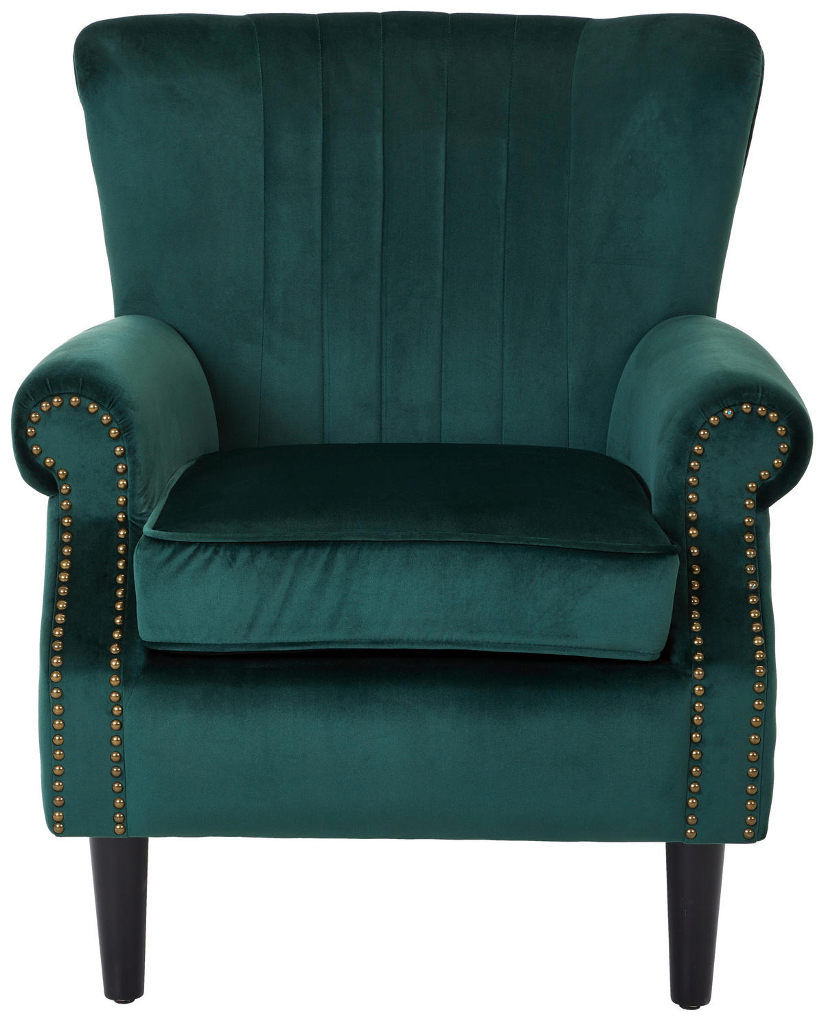 SESSEL Samt Schwarz, Dunkelgrün    - Dunkelgrün/Schwarz, Trend, Holz/Textil (75/92/76cm) - Xora