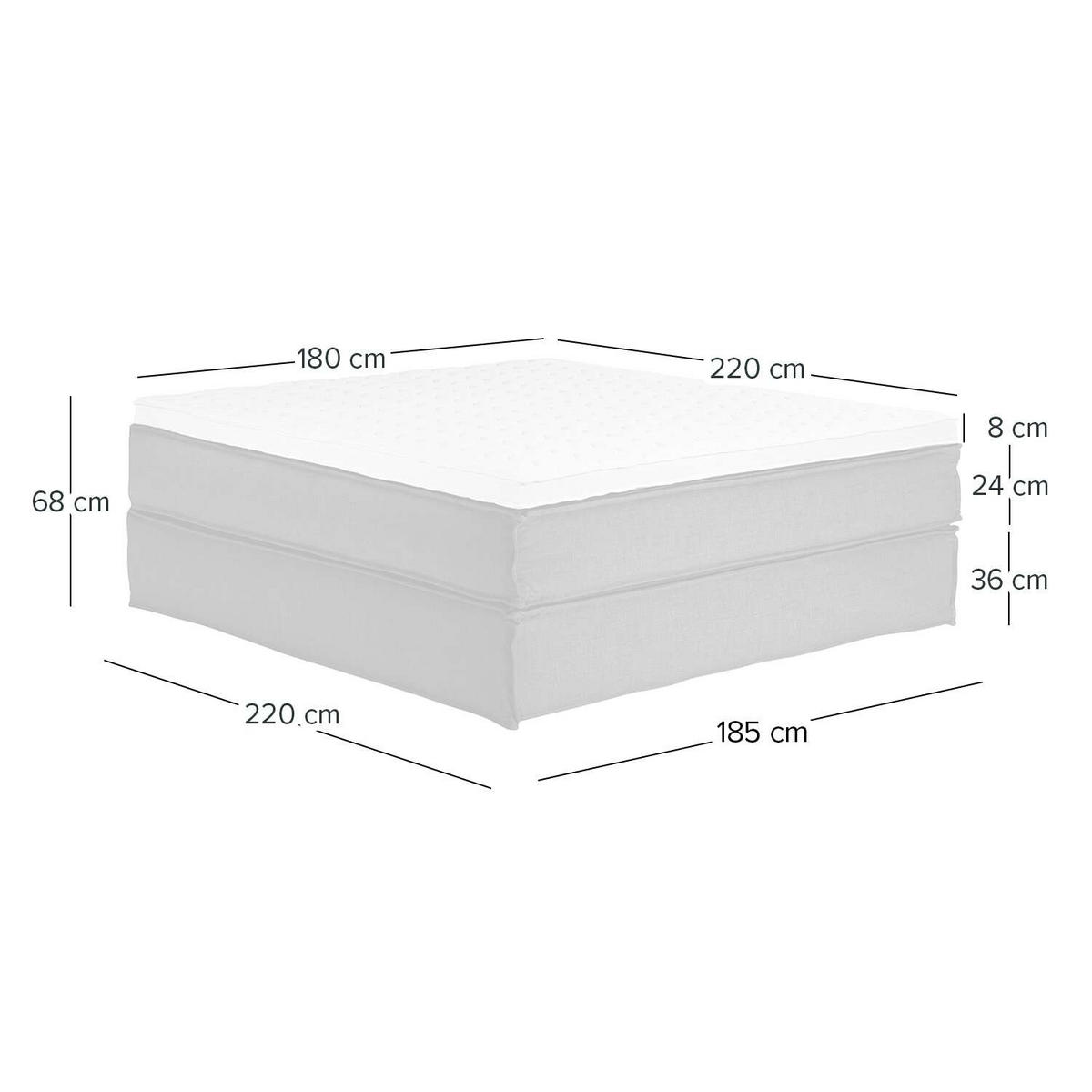 BOXSPRINGBETT 180/220 cm  in Hellgrau  - Hellgrau/Schwarz, Design, Textil (180/220cm) - home24