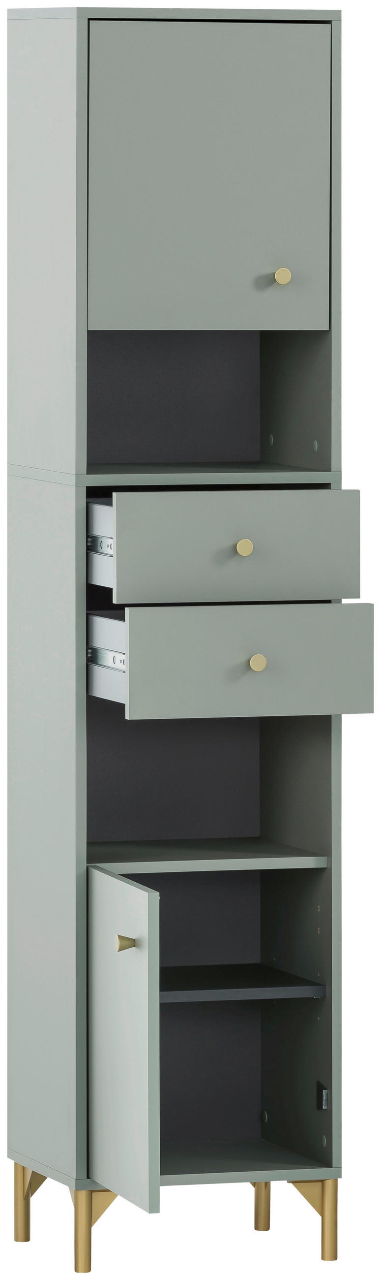 HOCHSCHRANK 40,3/181,6/33,1 cm  - Pastellgrün/Goldfarben, MODERN, Holzwerkstoff/Kunststoff (40,3/181,6/33,1cm) - Stylife