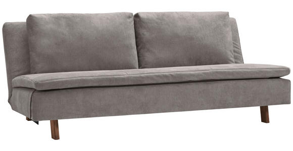 SCHLAFSOFA Flachgewebe Greige - Greige/Eichefarben, KONVENTIONELL, Holz/Textil (205/85/98cm) - Carryhome