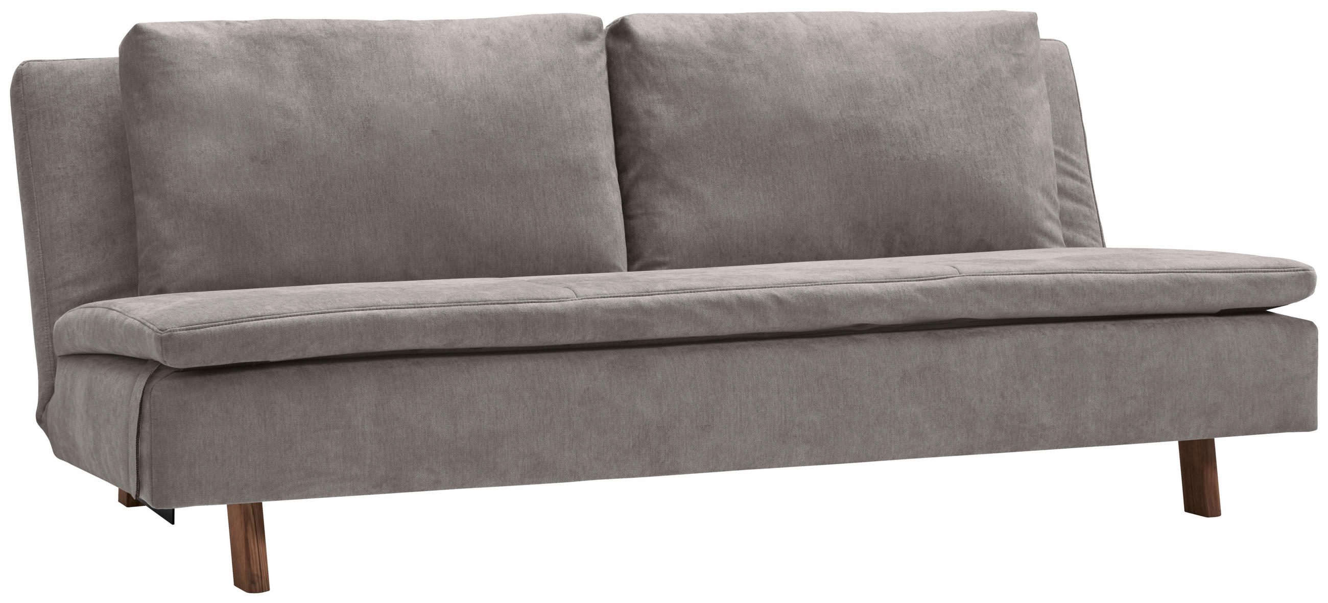 SCHLAFSOFA Flachgewebe Greige - Greige/Eichefarben, KONVENTIONELL, Holz/Textil (205/85/98cm) - Carryhome