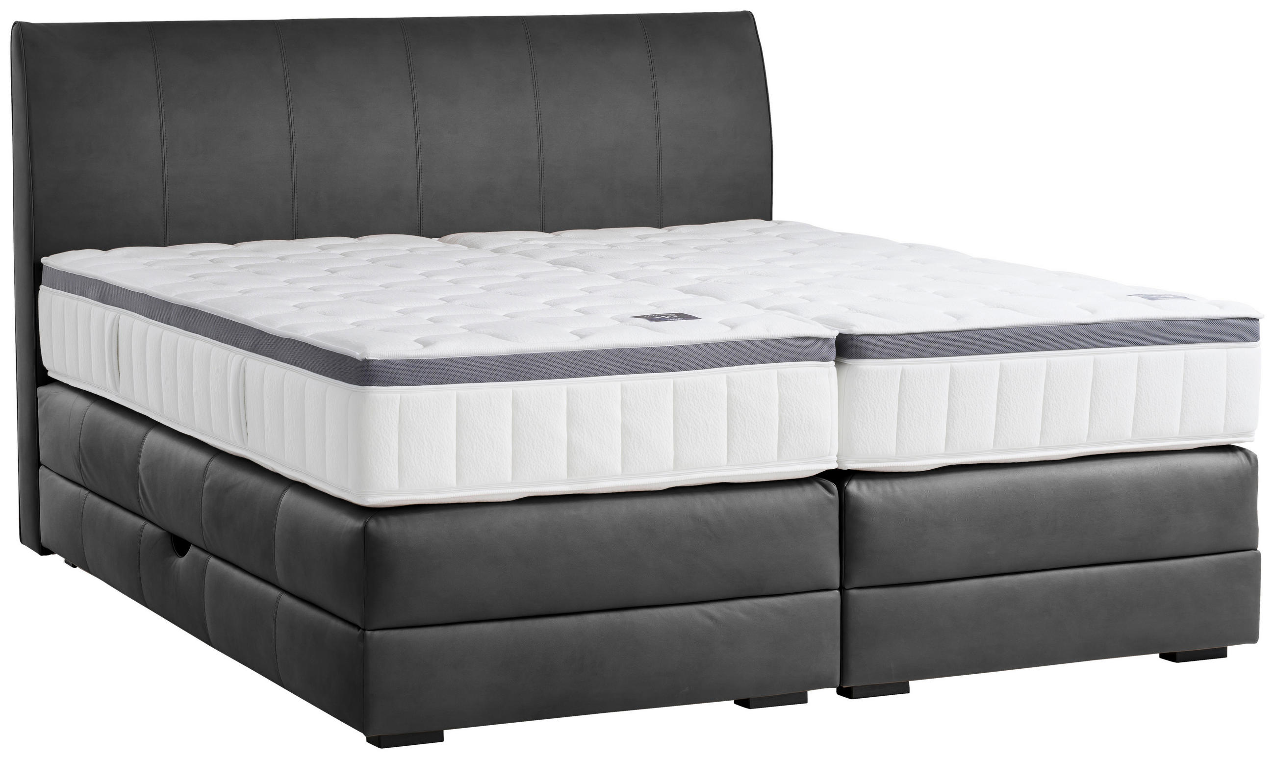 BOXSPRINGBETT 200/200 cm  in Anthrazit  - Wengefarben/Anthrazit, Konventionell, Holz/Textil (200/200cm) - Novel