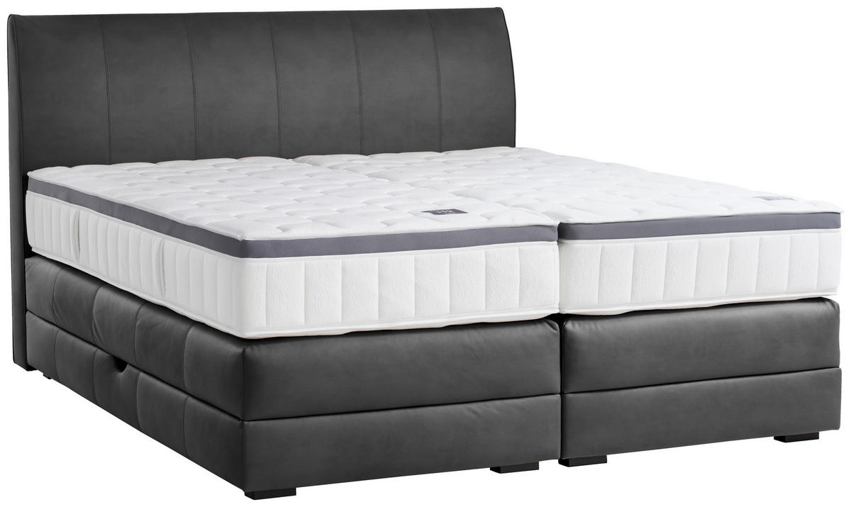 BOXSPRINGBETT 200/200 cm  in Anthrazit  - Wengefarben/Anthrazit, KONVENTIONELL, Holz/Textil (200/200cm) - Novel